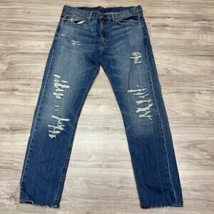 Levi's 508 Regular Taper Fit Distressed Medium Wash Jeans W34 L32